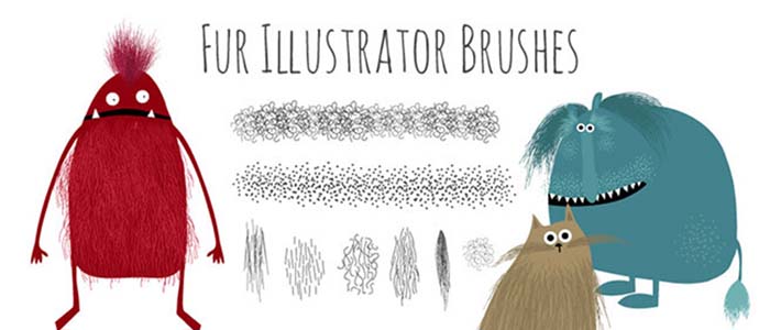 Illustrator｜おすすめブラシ素材_Free Hairy Fur Illustrator Brushes