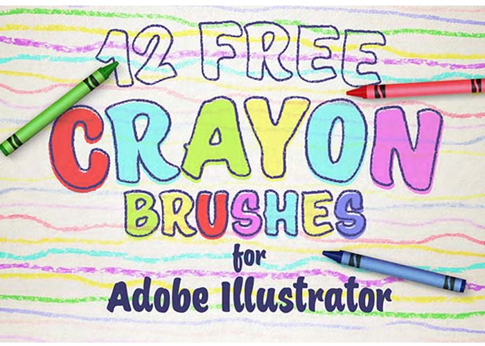 Illustrator｜おすすめブラシ素材_12 Free Crayon Brushes