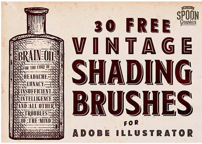 Illustrator｜おすすめブラシ素材_30 Free Vintage Shading Brushes for Adobe Illustrator