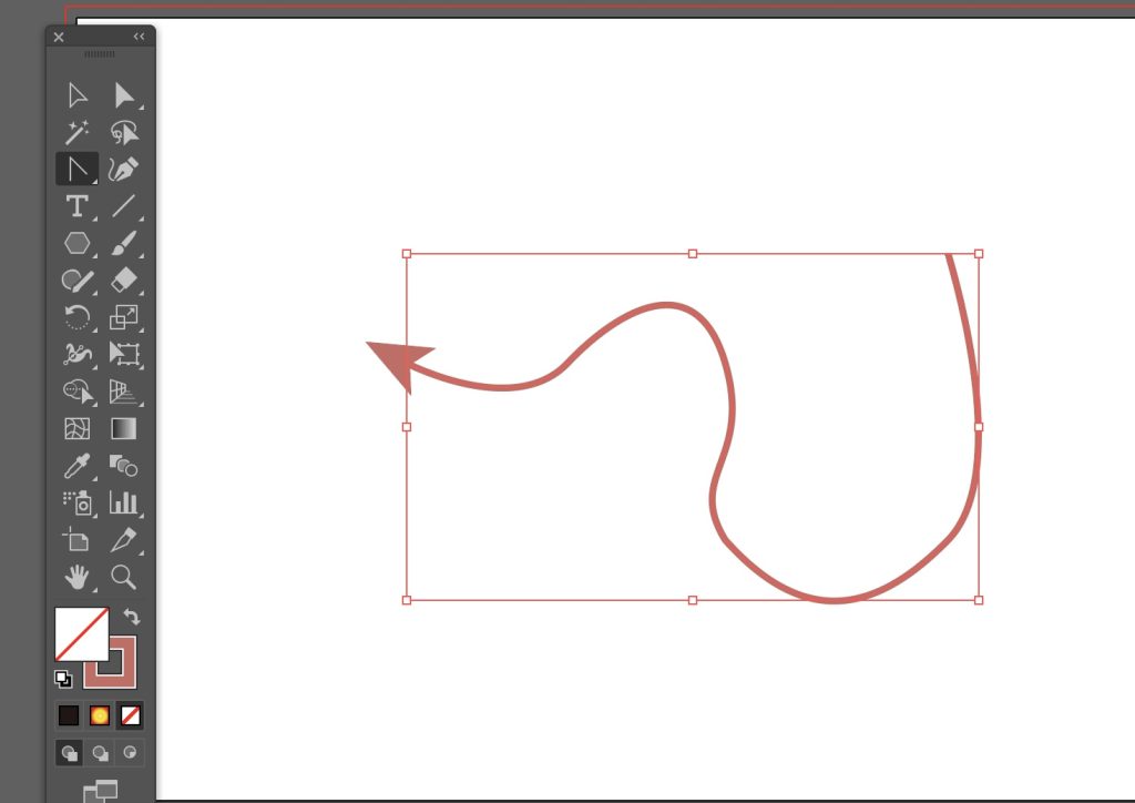 イラレの線パネルを使って矢印を曲げる方法_アンカーツール