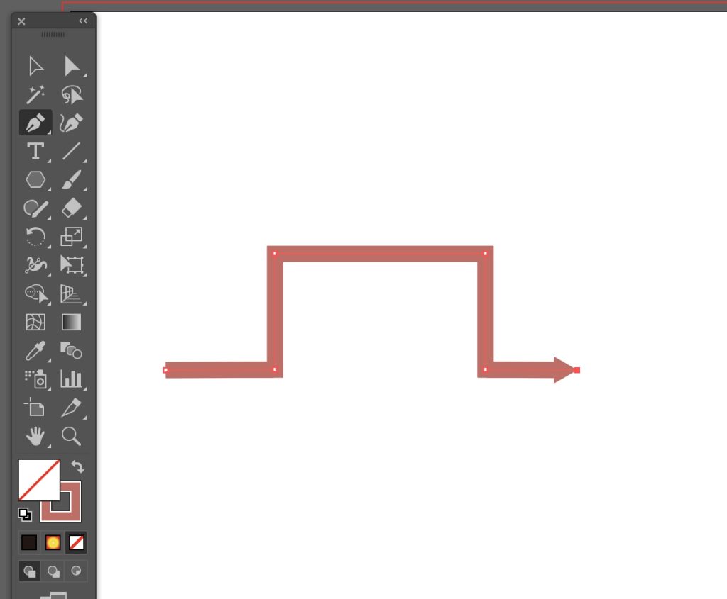 イラストレーターで矢印を曲げる方法_ペンツールで調整