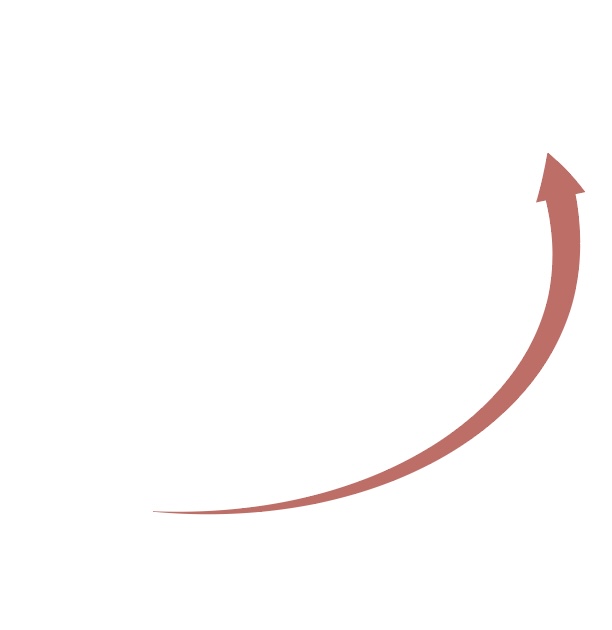 イラレのおしゃれな矢印_線幅の太さが変わる曲線矢印_完成形