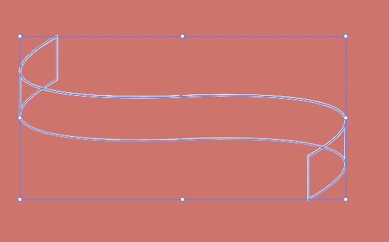 イラストレーターでねじれたリボンを作る方法_直線を2本追加